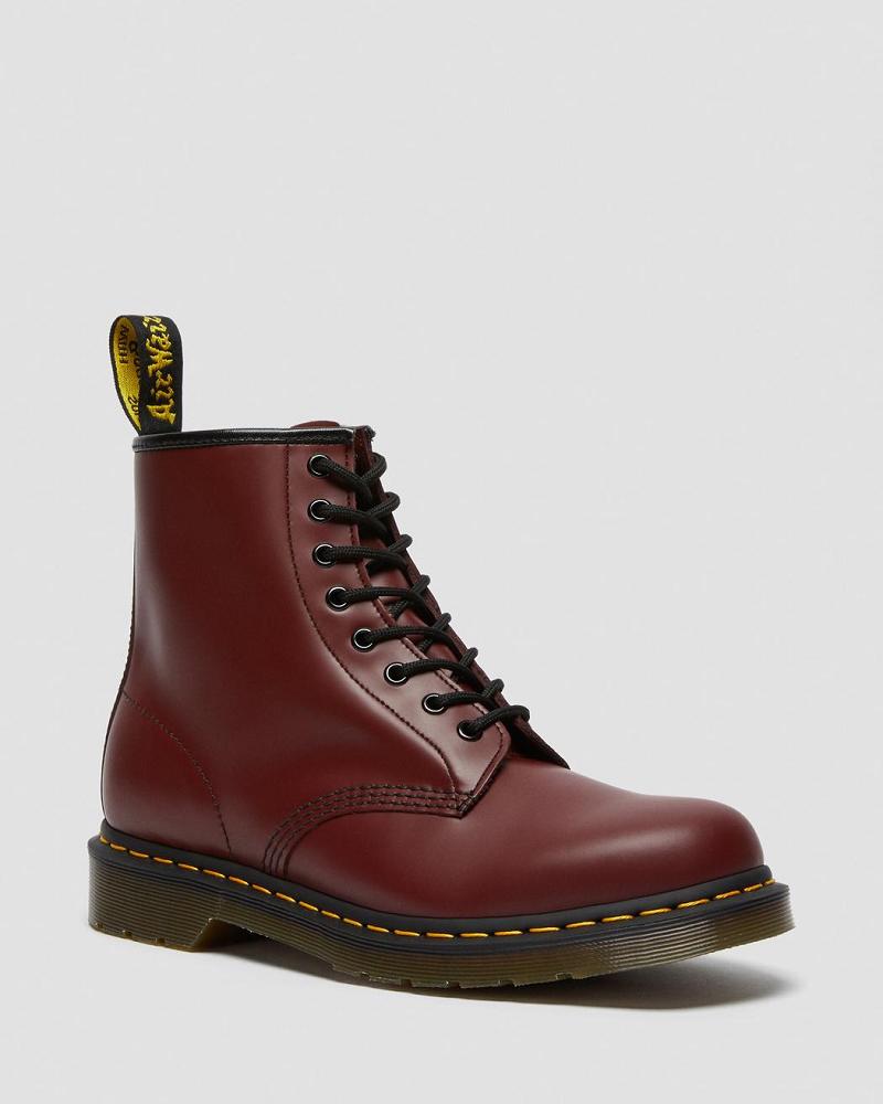 Pink / Red Women\'s Dr Martens 1460 Smooth Leather Lace Up Boots | CA 206GSO